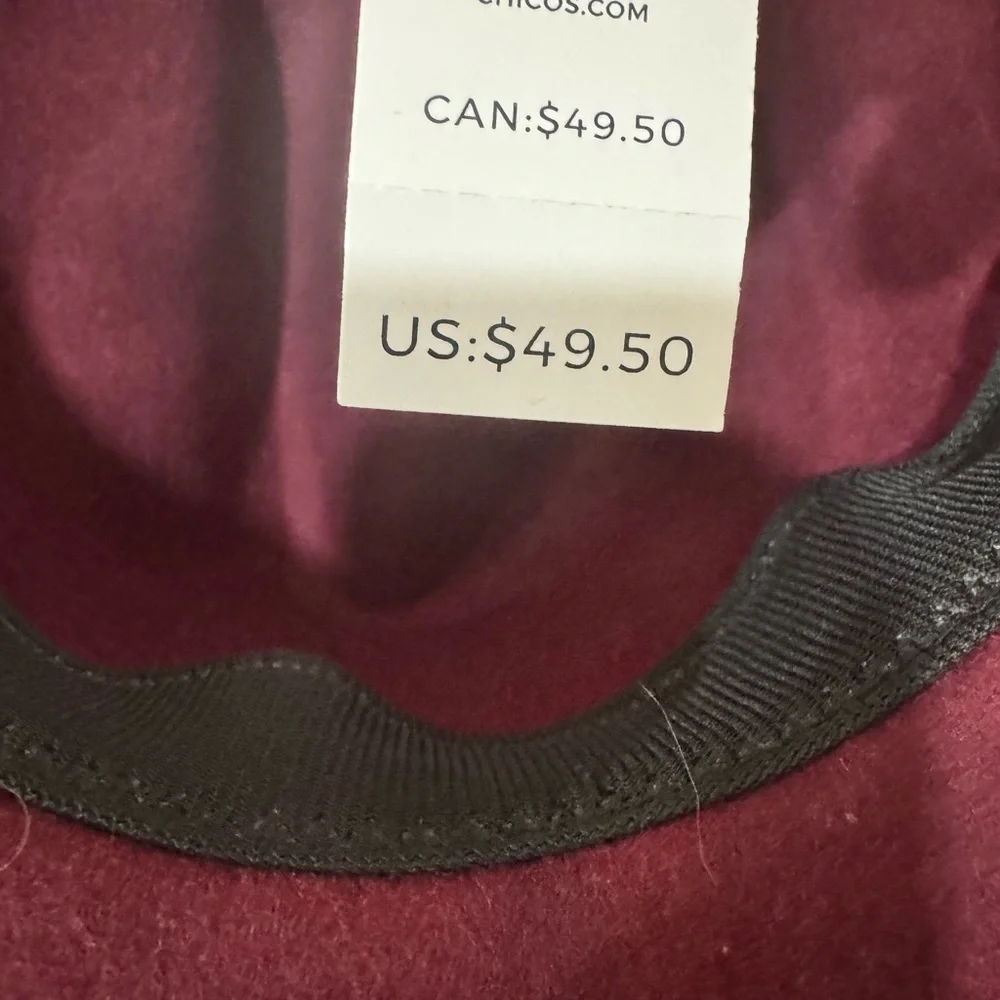 Chico's Chic Burgundy Fedora Hat - Picture 4 of 4